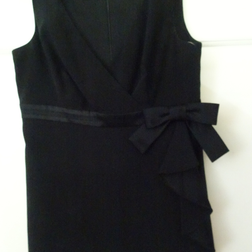 Black Dressy Wrap Top-Size 6-Lined-V-Neck